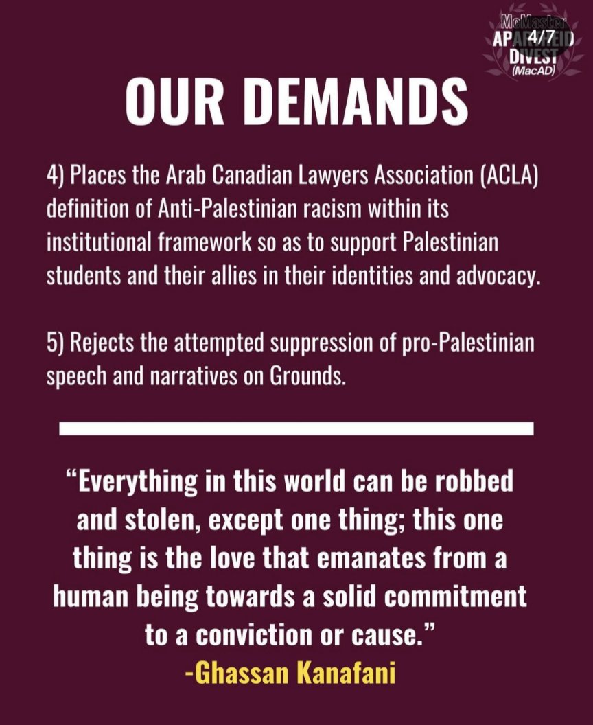 The HDLC has endorsed the McMaster Apartheid Divest demands as the basic tenets fell well within years of existing policies adopted by our Council. We share solidarity with these activists and echo their calls for divestment and ceasefire! Solidarity comrades!