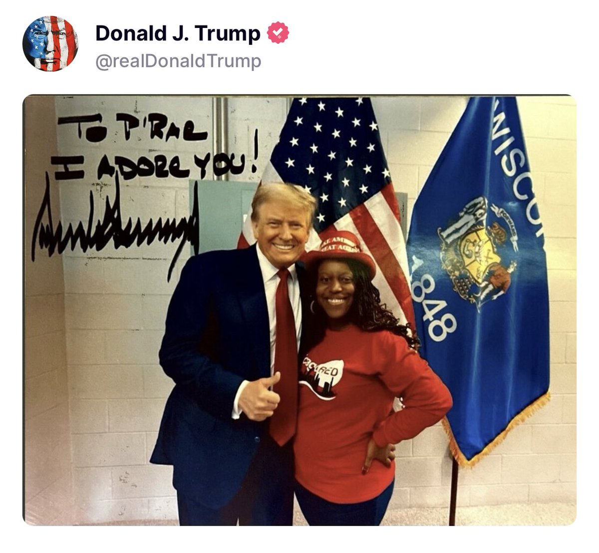 Rightful President Trump just posted this. The mainstream media want you to believe Trump is a racist. Sure would be a shame if everyone shared this post and it went viral!