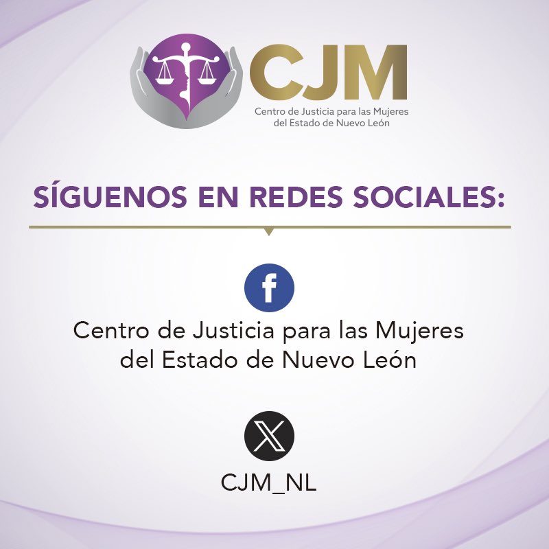 El Centro de Justicia para las Mujeres del Estado de Nuevo León es un espacio seguro y gratuito para ofrecer atención a mujeres y sus hijas e hijos víctimas de violencia, conoce más de sus servicios en sus redes sociales 👉🏽@CJM_NL