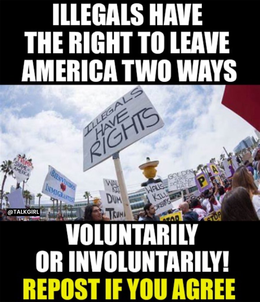 Give illegals the Right to Choose—how they want to exit America!!
