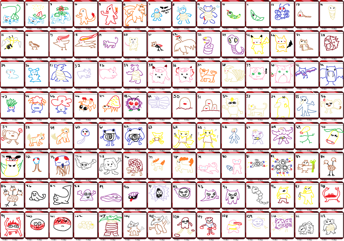 ElveiraVT's tweet photo. WE DID IT!! I finished drawing all Generation 1 Pokemon from memory ✨

I found out drawing on paint with an ergonomic mouse is not the best for your wrist 😅 https://t.co/QJDhDnma8b