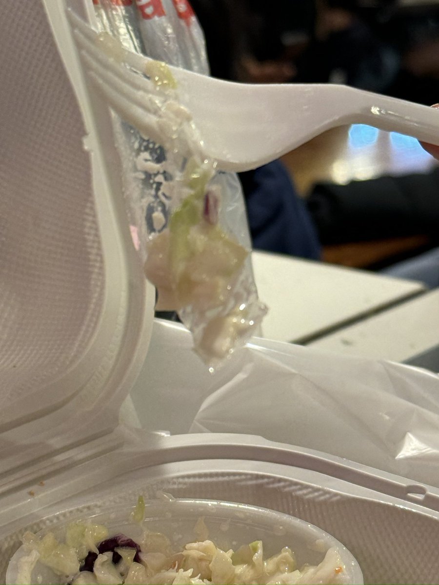 DahNehLease's tweet photo. @raisingcanes the quality control in your Times Square location needs some improvement. Found plastic in my coleslaw… 🤢🤢👎🏼 https://t.co/9p6m8ekL4X