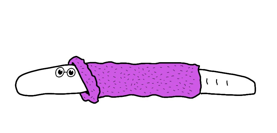 Goodnight friends 💙🌙💤 

Here's a drawing of Wormy of her wearing a fleece sweater 💜