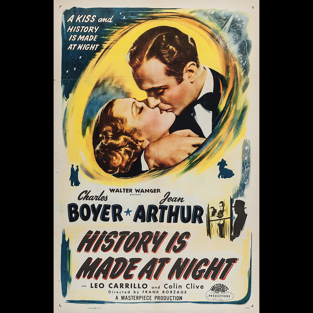 I haven't seen it but I love Charles Boyer and Jean Arthur. HISTORY IS MADE AT NIGHT (1937), tonight at 8:00 PM on #TCM. #classicmovies #newtome