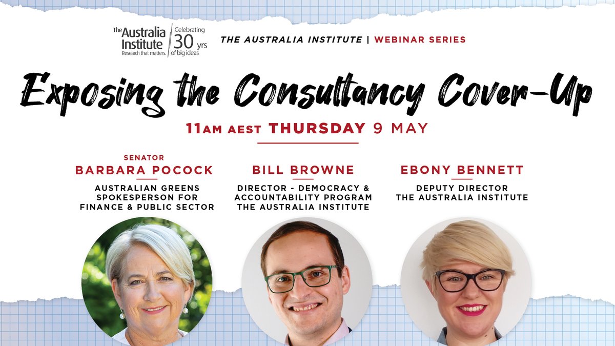Are you free tomorrow at 11am? Join me as I discuss the problematic relationship between governments & consultants and the importance of the Senate in exposing unethical practices. 👉Register here for the free event: us02web.zoom.us/webinar/regist… #auspol @TheAusInstitute