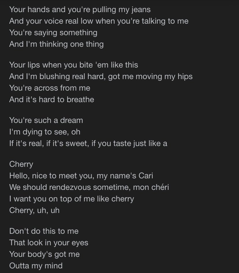 hey you should listen to “cherry” by fletcher 

… then maybe write a whole fic about it? or that’s just me
