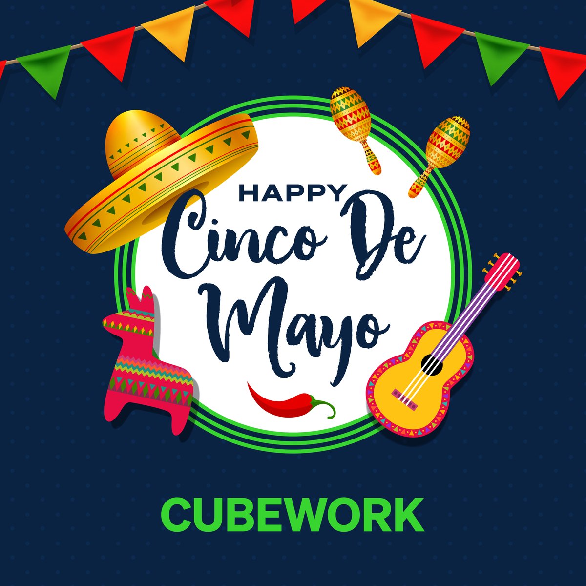 Cubework wishes you a day filled with joy, color, and celebration! Embrace the spirit of Cinco de Mayo with music, laughter, and delicious food. Raise a glass and dance the night away. Here's to heritage, unity, and endless fiesta vibes! #CincoDeMayo #Cubework #CelebrateCulture