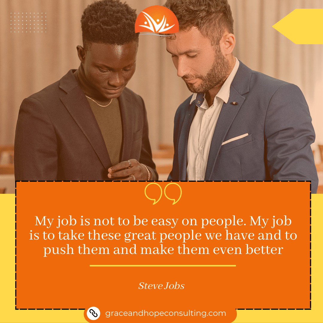 My job is not to be easy on people. My job is to take these great people we have and to push them and make them even better
~Steve Jobs

#PushForGreatness #RelentlessLeadership #DemandExcellence #ChallengeToExcel #RuthlessImprovement #RaiseTheBar #UncompromisingGrowth