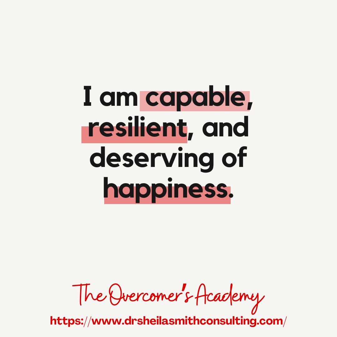 𝐃𝐚𝐢𝐥𝐲 𝐀𝐟𝐟𝐢𝐫𝐦𝐚𝐭𝐢𝐨𝐧 

Repeat after me: 'I am capable, resilient, and deserving of happiness.' Let this affirmation guide your day and empower you to overcome any challenge! 

#Grandmasinbusiness #TheOvercomersAcademy #DailyAffirmation 💪