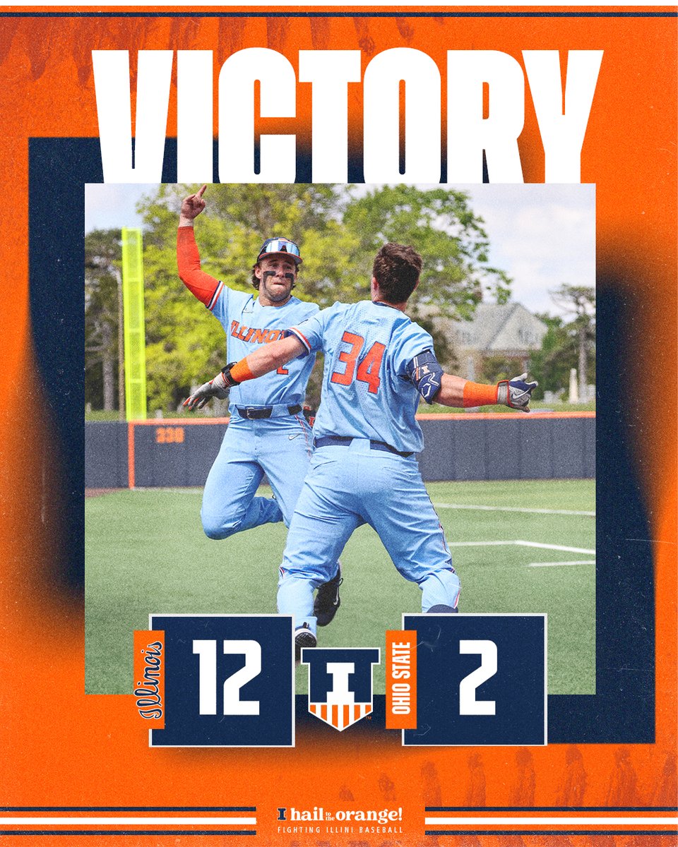 THAT'S AN ILLINOIS VICTORY!!! The #Illini take the series in a run-rule walk off! @BrodyHarding2 and @drake_westcott each homer and @R_Hall09 tosses 3.0 shutout innings in relief! #HTTO