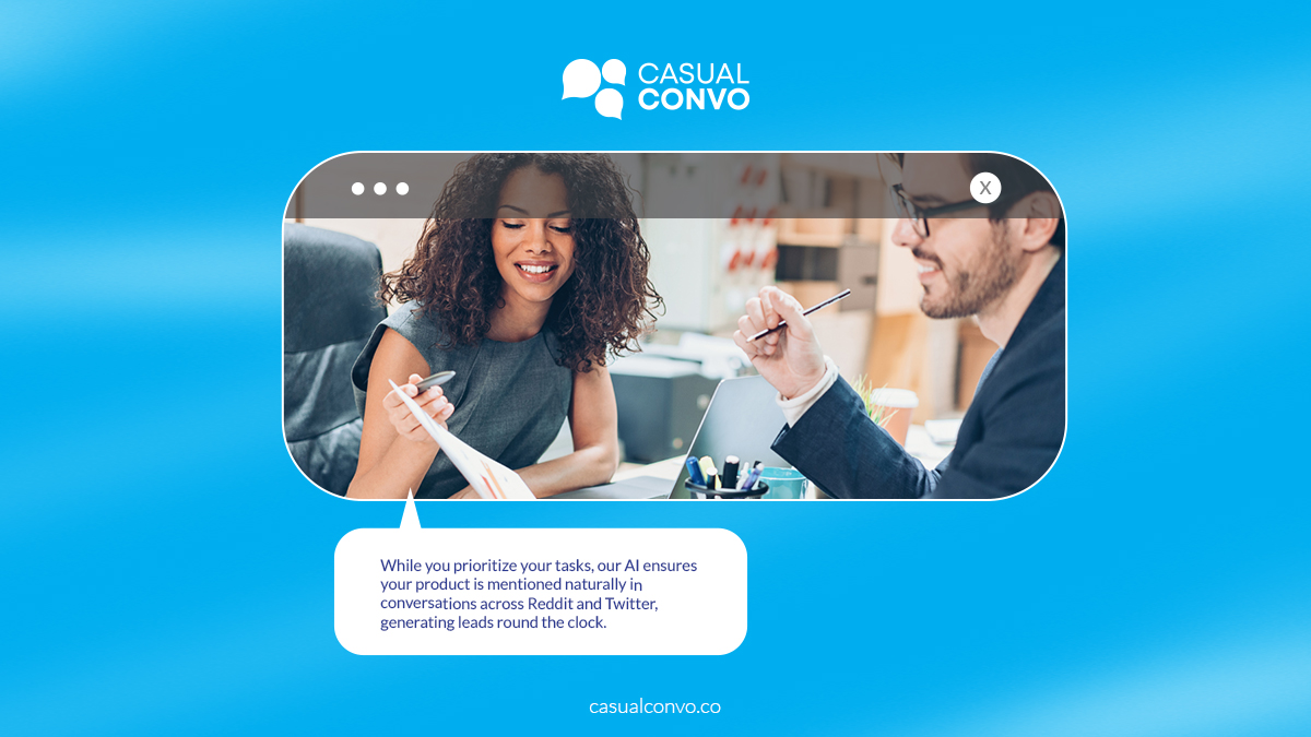 Ever wish you could be in multiple places at once, especially when it comes to promoting your product on Reddit and Twitter? 💼🚀 
#casualconvoapp #businessowners #branddevelopment