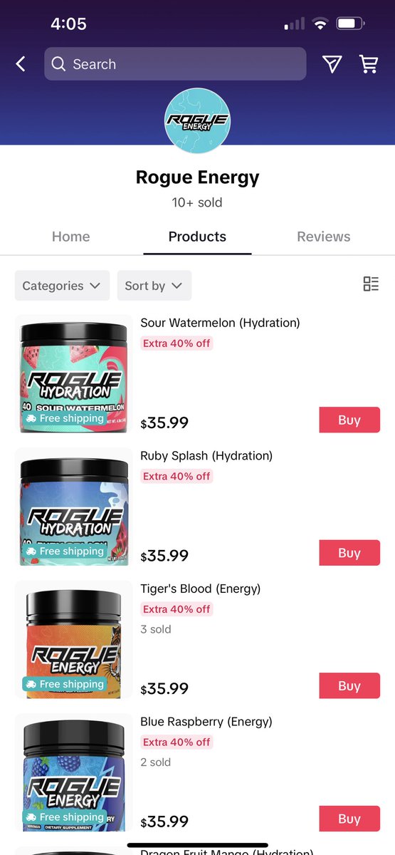 Rogue’s TikTok Shop rocking the 40% discount + FREE SHIPPING for new customers!