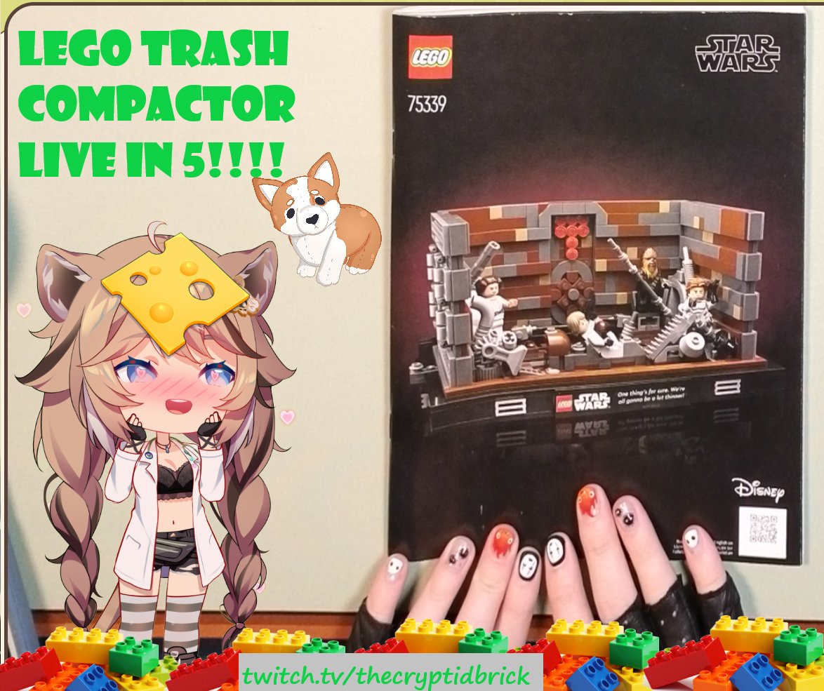 LIVE IN 5 WITH LEGO DEATH STAR TRASH COMPACTOR!!! REVENGE OF THE 5TH!!!!!!!!!
twitch.tv/thecryptidbrick

#vtuber #ENVtuber #VtubersUprising #VtuberSupport #Lego #AFOL #Veterinary #AskDrT