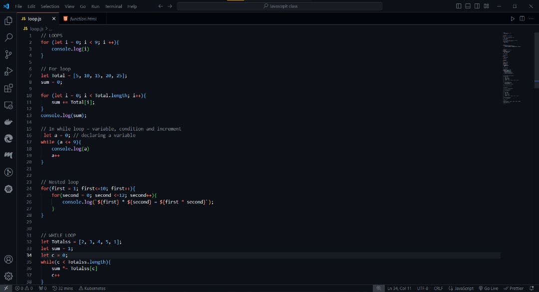 Devmike98's tweet image. Day: 20
Today, I decided to sharpen my understanding on ‘For loop'...
I keep the energy moving. 💪
#100daysofcode
#webdevelopmemt
#TechExplorer