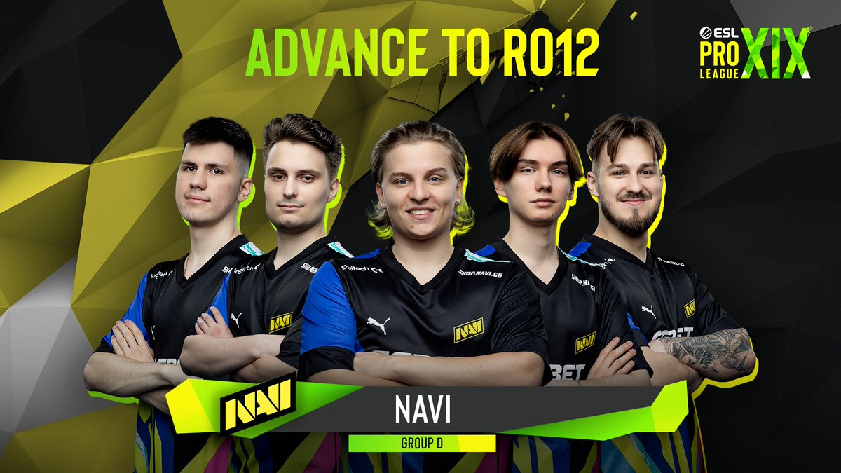 Despite losing the series @natusvincere will still advance to the #ESLProLeague Season 19 RO12! @AleksibCSGO @w0nderfulof @iMeCSGO @jLcsgo_ @b1tcs @Navi_B1ad3