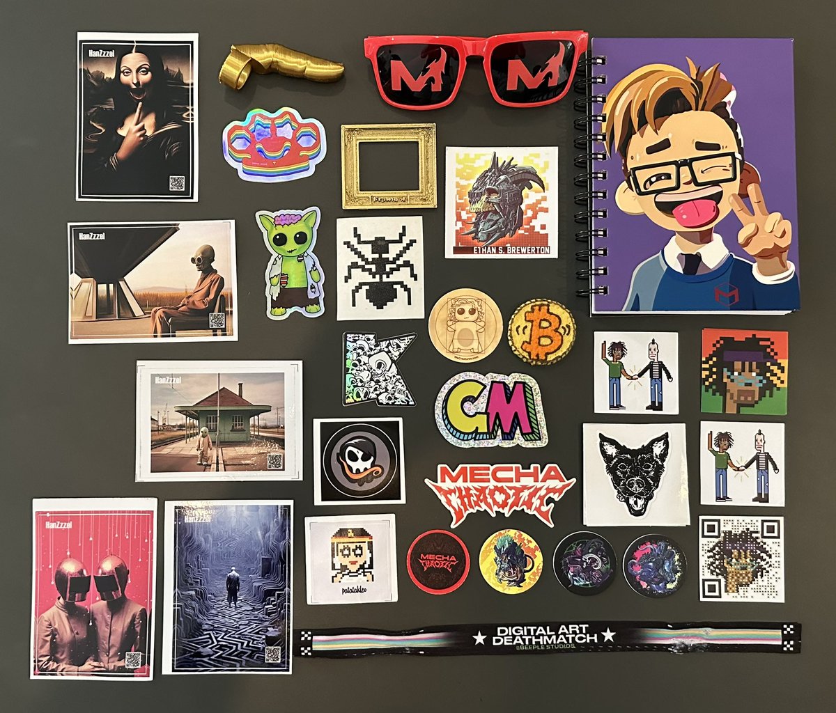 Grabbed some awesome stuff at the <a href="/beeple/">beeple</a> digital art deathmatch event  <a href="/WeCreatures_/">WeCreatures™ ❤️ Creative Collective</a> , <a href="/ChawkiZaher/">Primatadofuturo.eth 🐝 (PDFx)</a>, <a href="/MechaChaoticNFT/">⚠ Mecha-Chaotic⚠</a>, <a href="/EthanSBrewerton/">🤖 Ethan S. Brewerton 💀</a>, <a href="/hitomi_matsui/">マツイヒトミ</a>,  <a href="/patatakleo/">patatakleo</a>, <a href="/PhantomsVault/">Phantom Stony🌱</a>, <a href="/HanZzzel_11/">HanZzzel</a>