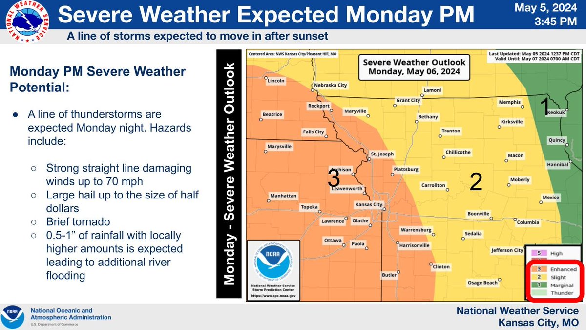 A line of strong to severe thunderstorms are expected to move into the area late Monday evening and track east through the overnight. The main threat is damaging winds and hail, but a brief tornado can't be ruled out, especially across western parts of the area.