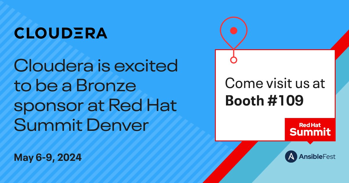 Mark your calendars for the #RHSummit May 6-9! We'll be onsite at booth #109 to discuss operating a true hybrid environment through Red Hat OpenShift on Cloudera. #ClouderaPartners