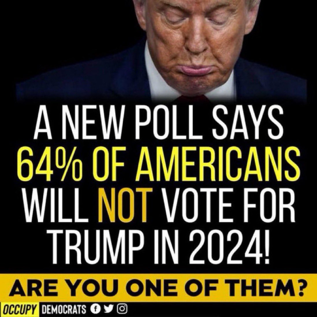 @GOP #BreakingNews 🚨🚨🚨 64% of American’s don’t want Trump as President! 😜😜