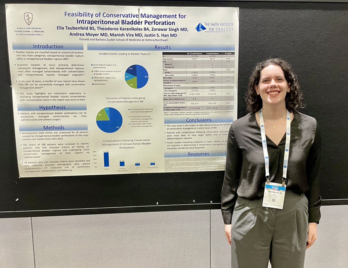 Northwell Urology (@smithinsturo) on Twitter photo <a href="/ZuckerSoM/">Zucker School of Med</a> ms4 #EllaTaubenfeld & future Baylor urology resident presenting that select pts (12 out of 16) w intraperitoneal bladder injuries may have resolution with conservative mgt #AUA24 <a href="/NorthwellHealth/">Northwell Health</a> <a href="/ZoraSingh95/">Zora Singh</a> <a href="/Andrea_Moyer2/">Andrea Moyer</a> <a href="/manishvira/">Manish Vira</a> #DrJustinHan <a href="/ZuckerSoM/">Zucker School of Med</a> ms4 #EllaTaubenfeld & future Baylor urology resident presenting that select pts (12 out of 16) w intraperitoneal bladder injuries may have resolution with conservative mgt #AUA24 <a href="/NorthwellHealth/">Northwell Health</a> <a href="/ZoraSingh95/">Zora Singh</a> <a href="/Andrea_Moyer2/">Andrea Moyer</a> <a href="/manishvira/">Manish Vira</a> #DrJustinHan
