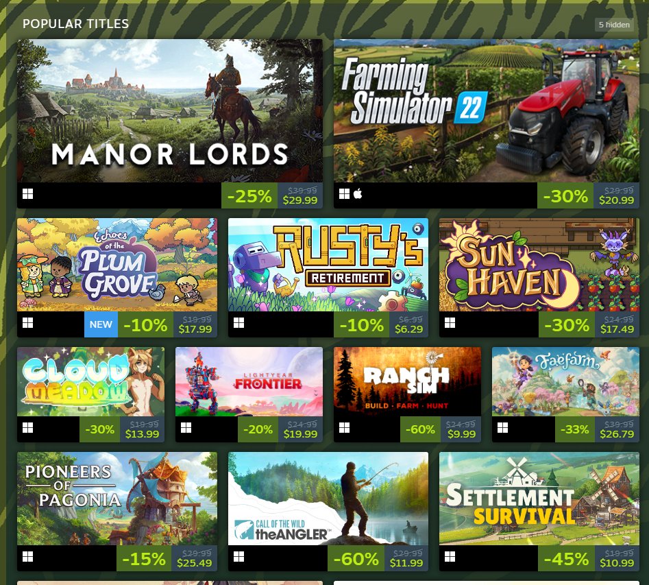 WHICH ONE OF THESE IS NOT LIKE THE OTHER? WHICH ONE OF THESE DOES NOT BELONG?

#SteamDeals