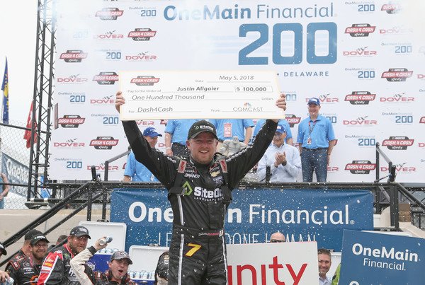 On this day in 2018, @J_Allgaier scored his 6th career @NASCAR_Xfinity win at @MonsterMile #NASCAR #XfinitySeries #MonsterMile #Dash4Cash