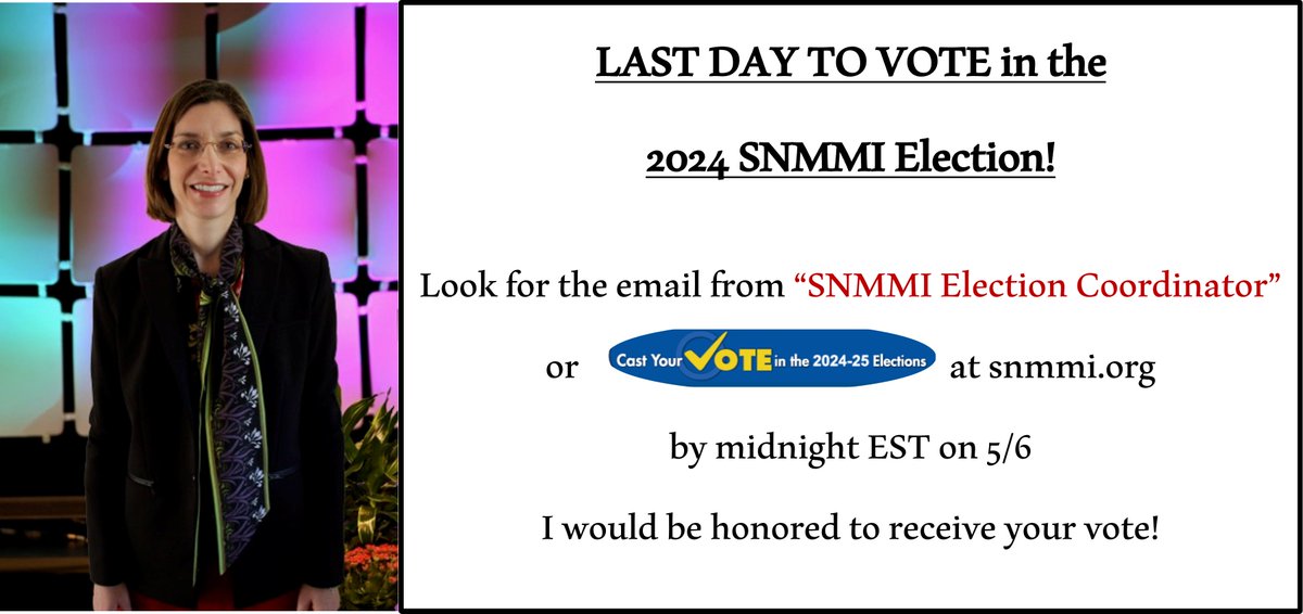 @SNMMI members - cast your vote before the 2024 Election closes tomorrow!