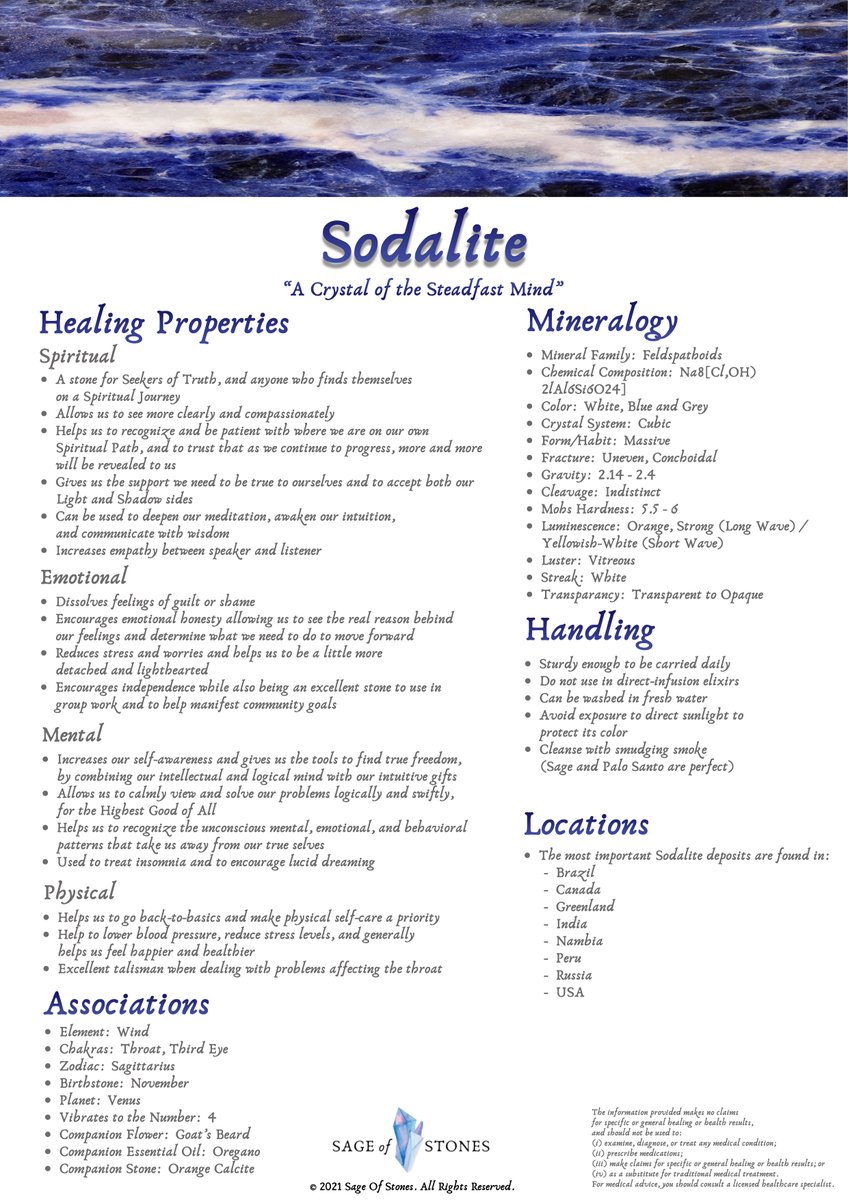 ★★ CRYSTAL FOR SALE ★★

SODALITE SPHERE
“A Crystal of the Steadfast Mind”
Refer to the images for my Sodalite Product Sheet which provides a ton of information on the properties of Sodalite.

$44
Expand the thread to reveal more pics.....

#Crystals #Crystal #CrystalsForSale…