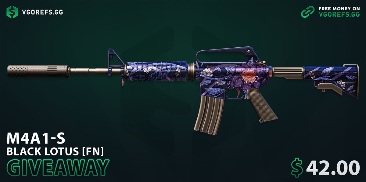 $42.00 GIVEAWAY! 🥳

M4A1-S | Black Lotus [FN]

To enter: 
✅ Follow us & @vgorefstv 
✅ Retweet & Like 
✅ Watch the latest video on YouTube: @vgorefstv (show proofs)

Winner in 72 hours, Best of luck! ⚡️