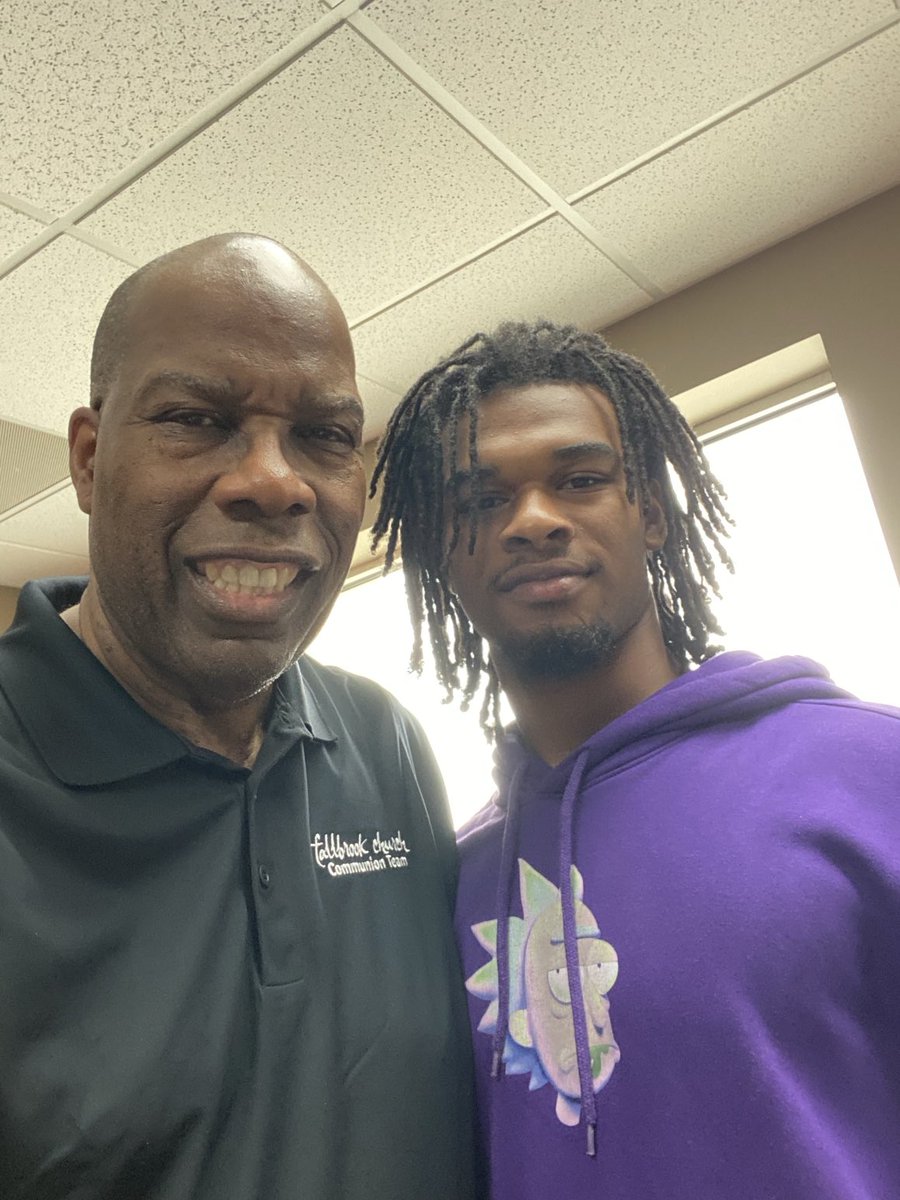 Fallbrook’s Own 🙌🏽💜🙌🏽  … Mr. PJ Hatter … 🙌🏽❤️🙌🏽 … Former Westfield High School Graduate And Star Quarterback … Now Working Hard … Grinding Hard To Replicate At Texas State University … Awesome Seeing PJ at Church This Morning Despite The Heavy Rain! 🙏🏽