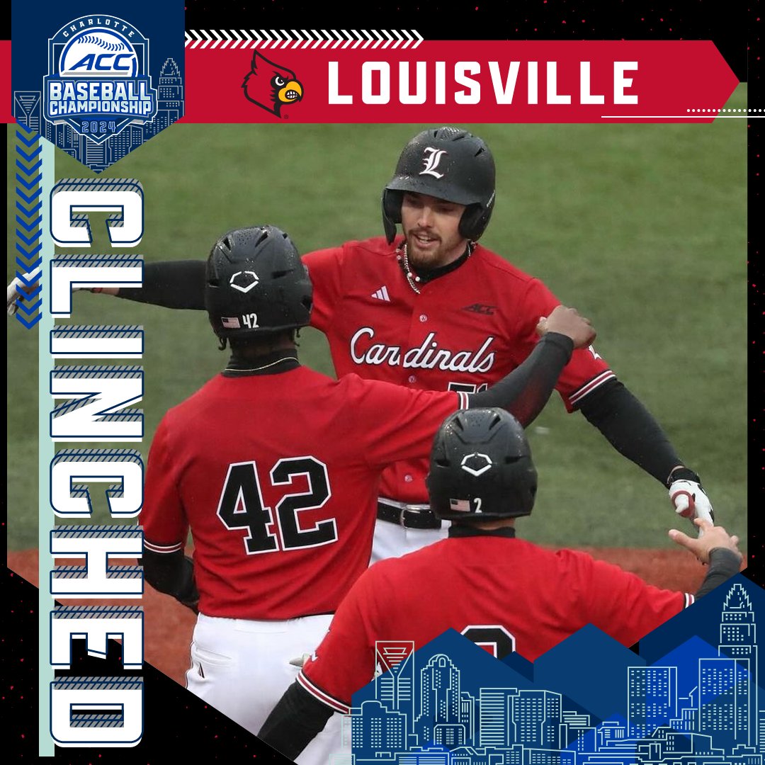 𝘾𝘼𝙍𝘿𝙎 𝘼𝙍𝙀 𝙄𝙉 @LouisvilleBSB has secured a spot in the 2024 ACC Baseball Championship!