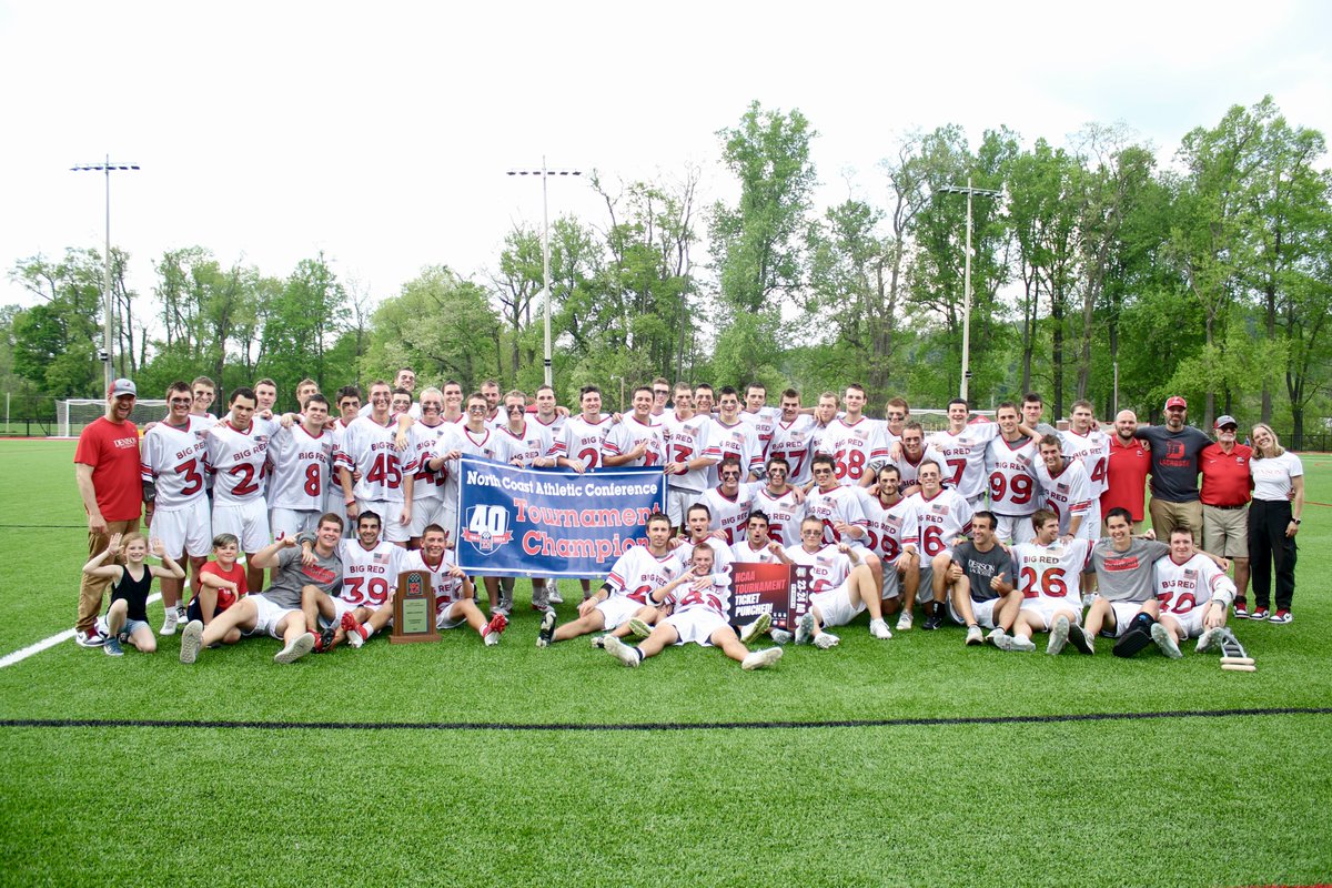 The @DenisonSports Big Red are the 2024 @NCAC Men's Lacrosse Tournament Champions! 🏆

#NCACPride | #NCACmlax24 | #Cheersto40yrs