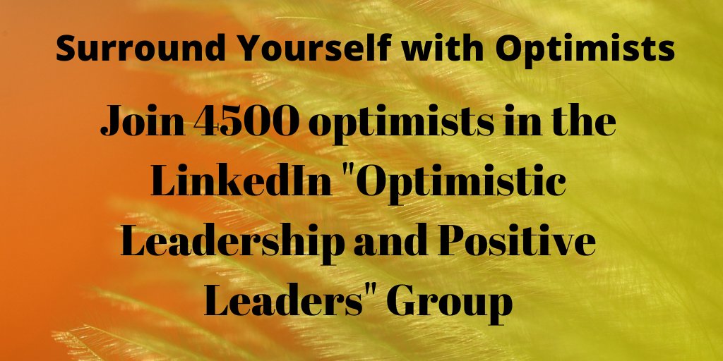 There are 4,515 members of our @LinkedIn 'Optimistic Leadership and Positive Leaders' Group. This makes it a good place to share your wisdom, insights, and questions about optimistic and positive leadership. The link is linkedin.com/groups/7073421/ #leaders #optimism #optimistic…