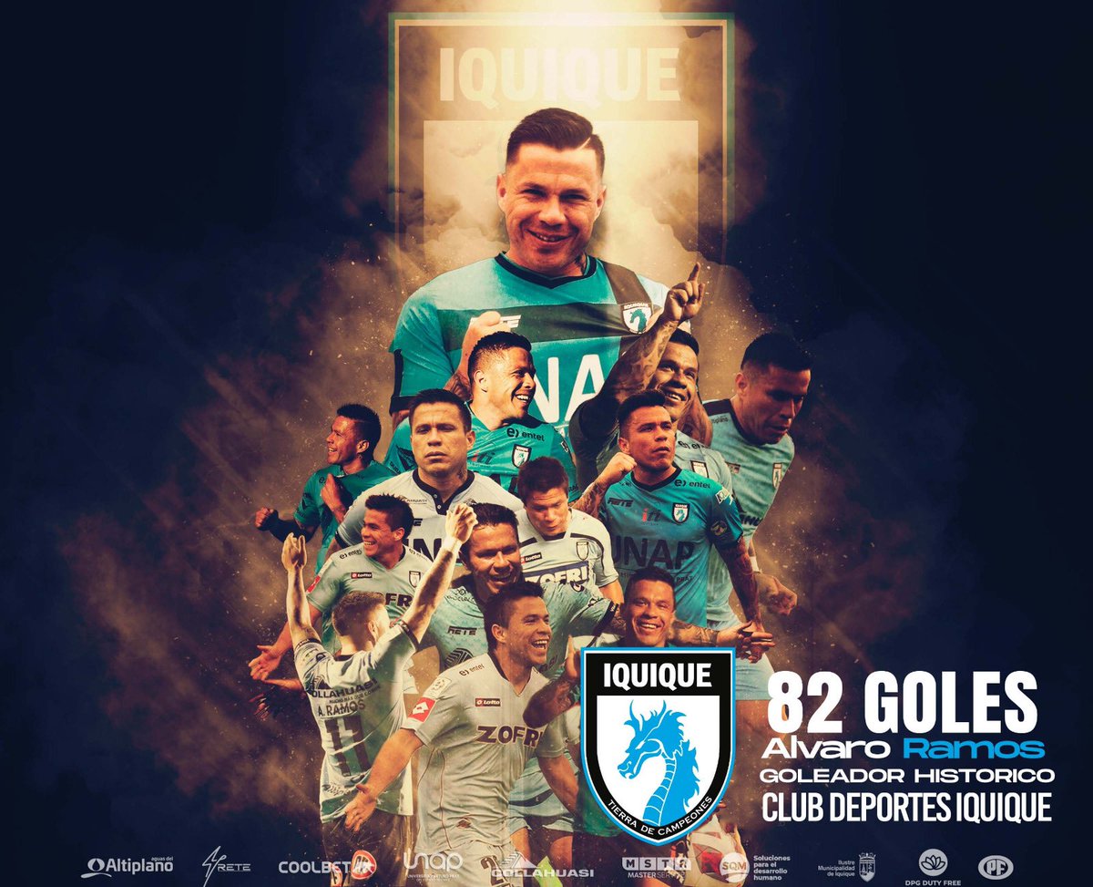 🐷⚽️ Álvaro Ramos se ha convertido hoy en el goleador histórico del equipo. 82 goles, como el gran Manuel Villalobos. Dos de casa, dos gigantes iquiqueños. ¡Felicitaciones, Chanchito!