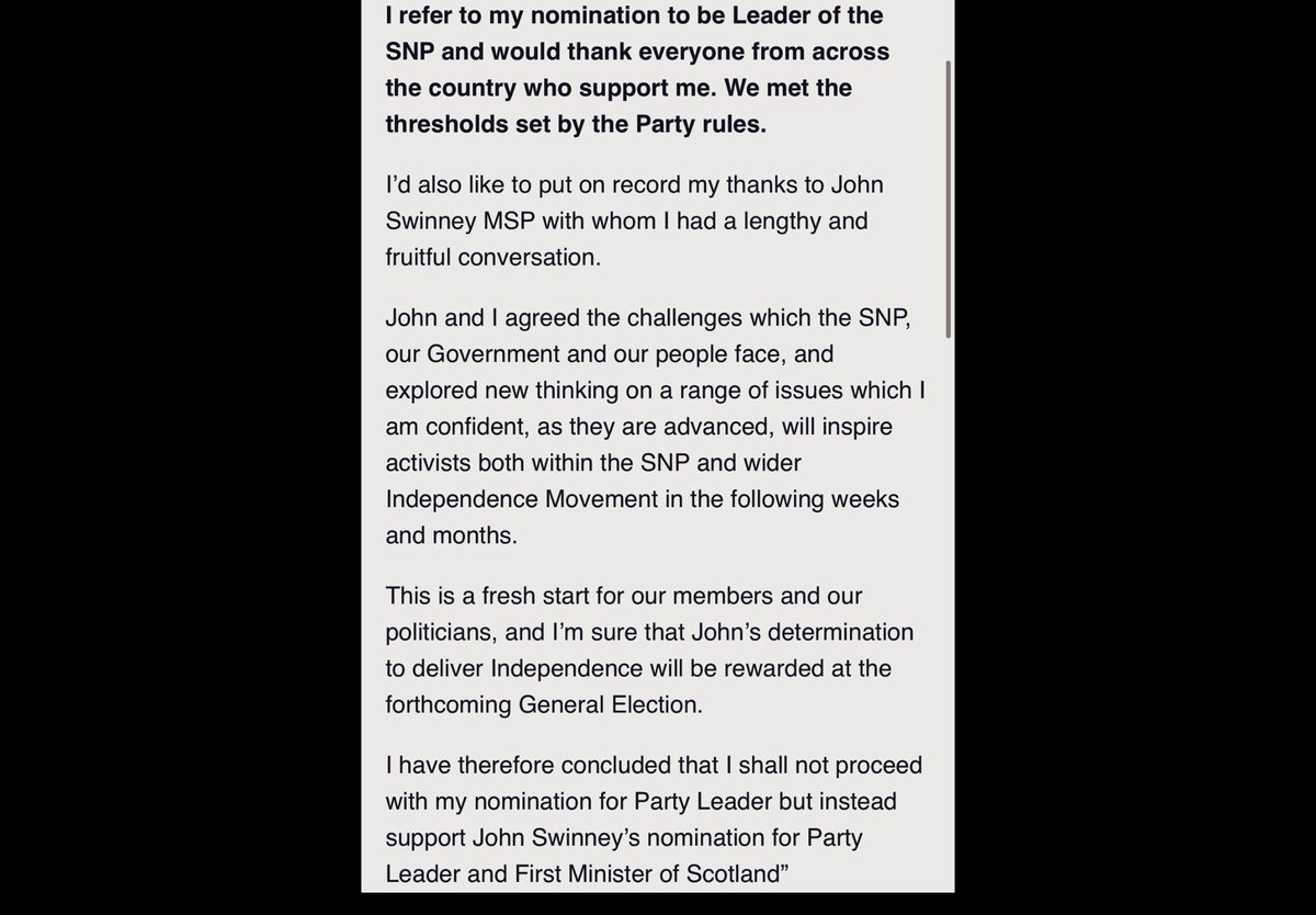 Really Graeme? Really? Letting down all your fellow SNP members who nominated you? All those people to whom you gave such hope? That’s it…..they are all just tossed aside, hopes dashed. #Unforgivable