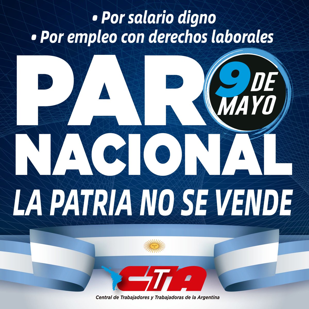 utectera's tweet image. Por un salario digno y por los derechos laborales este jueves 9 de mayo #ParoNacional.

¡La patria no se vende!