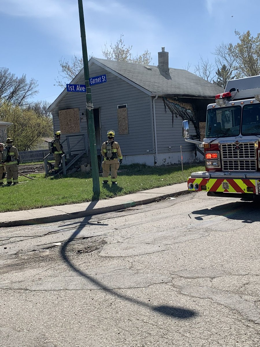 Crew responded to a house fire on the 700 Blk. of Garnet St. at 2:52pm. Fire was quickly extinguished by crews. All searches complete with no injuries reported. Fire will be under investigation. #yqr