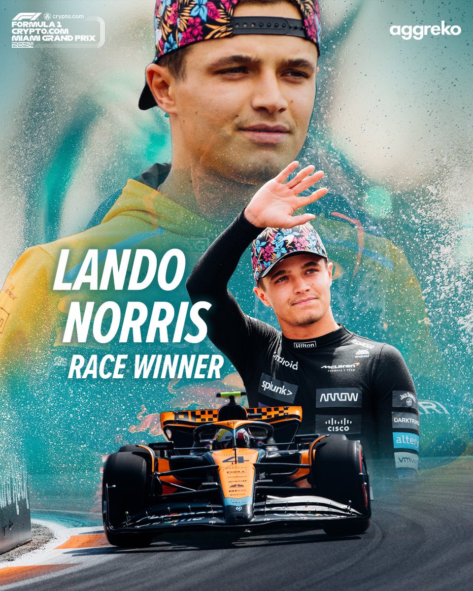 .@LandoNorris PICKS UP HIS FIRST @F1 WIN EVER AT THE #MiamiGP!!! 🏆🏆🏆