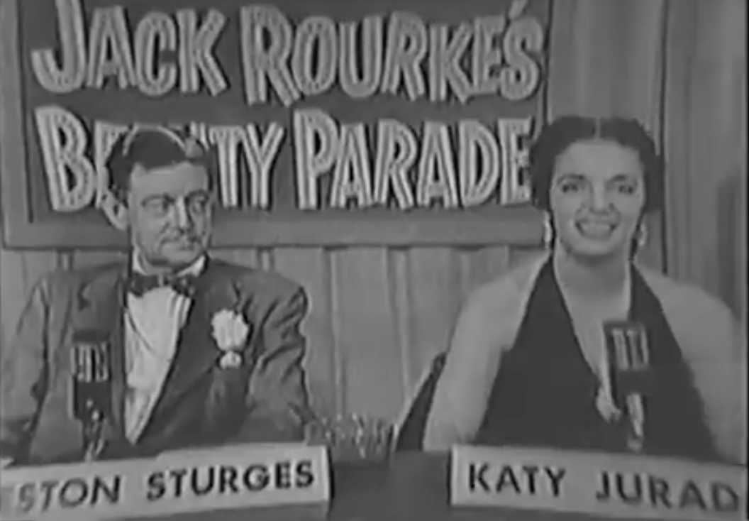 1953. Preston Sturges as a panelist on the regional television program Jack Rourke's Beauty Parade: youtube.com/watch?v=DkLJqk…