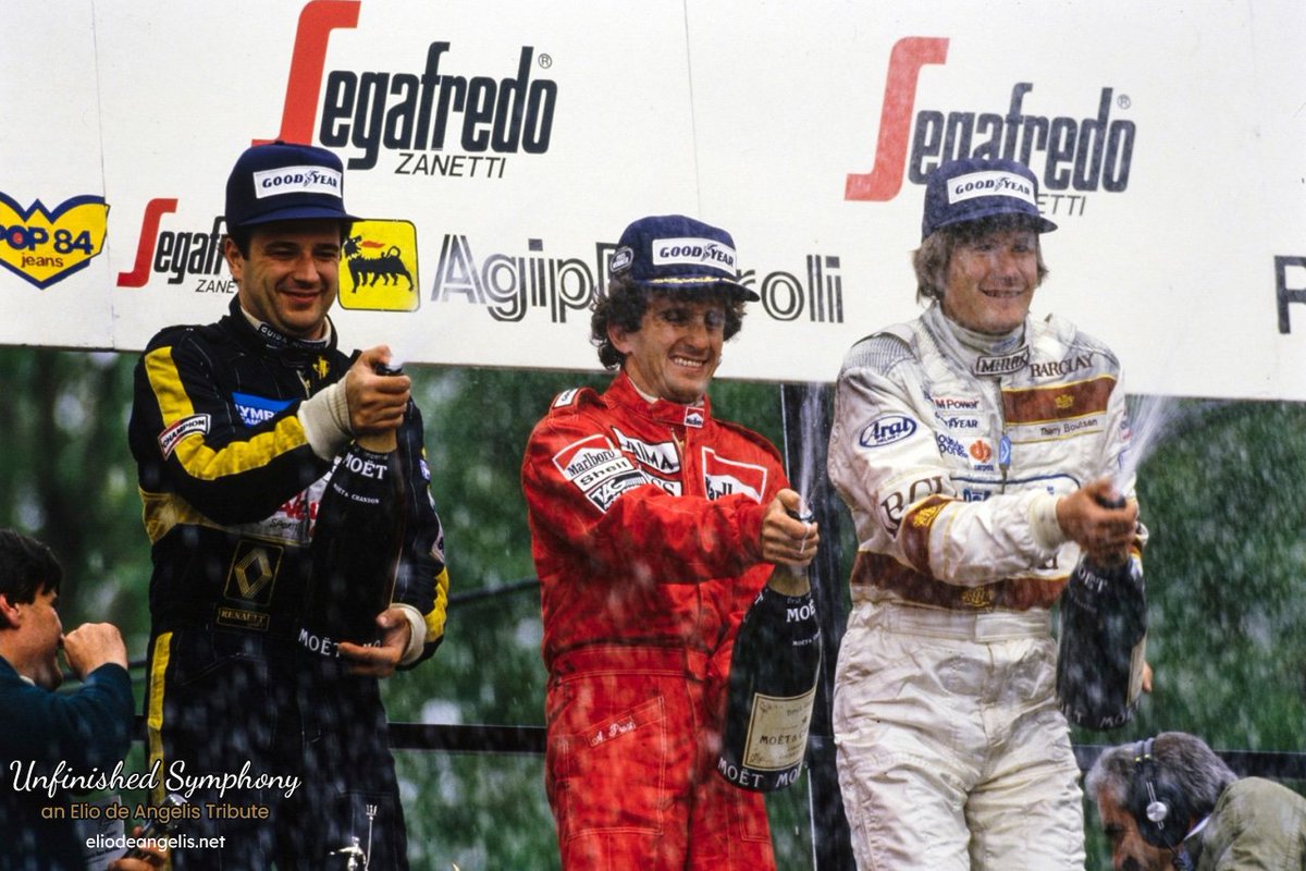 1985 San Marino GP #eliodeangelis #alainprost #thierryboutsen