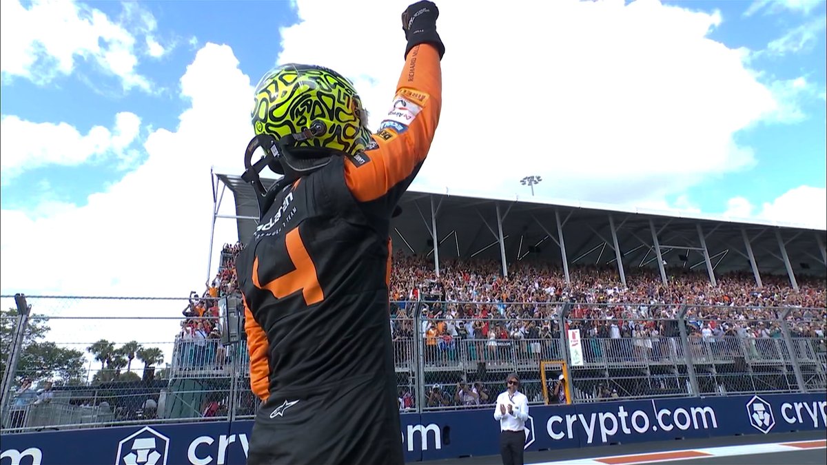 The moment he's dreamt about🧡 #F1 #MiamiGP