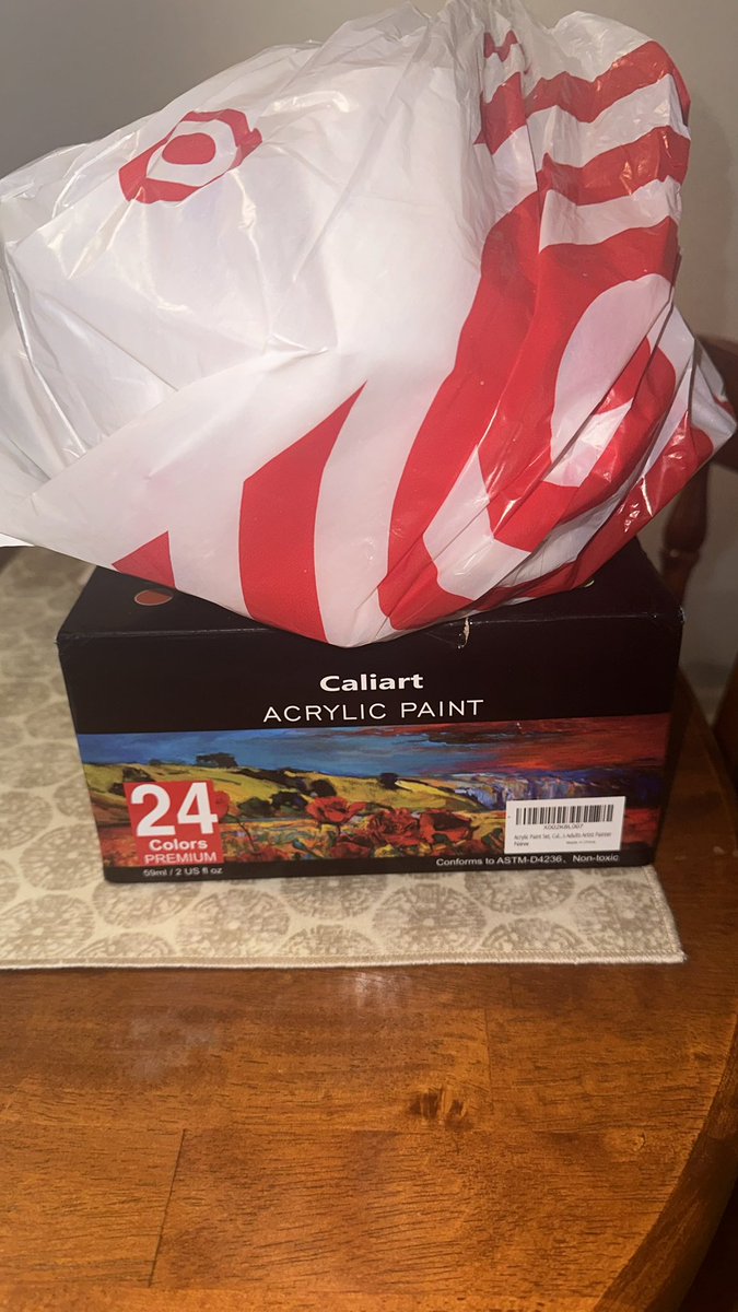 A Target bag & my paint set….You know what that means…..April’s Angels Babysitting & Childcare Services LLC Mothers Day crafting is on the way🙌🏾🙌🏾🙌🏾🙌🏾❤️🥰