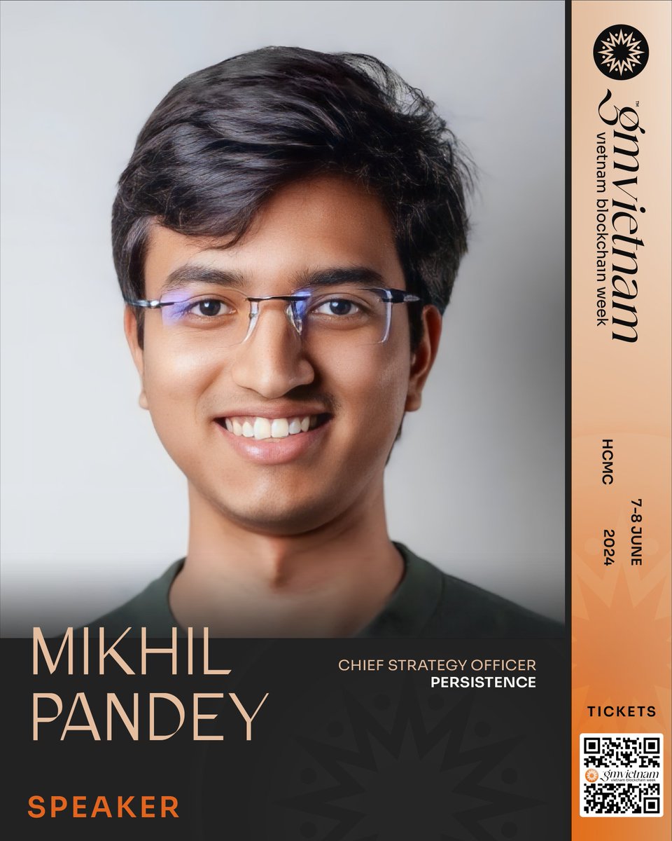 Are you curious about the future of #DeFi? Join @PandeyMikhil, Chief Strategy Officer at @PersistenceOne, at #GMVN2024. With a background in DeFi innovation and development, Mikhil's insights will provide a unique perspective on the DeFi landscape. 📌 gmvietnam.io/get-tickets