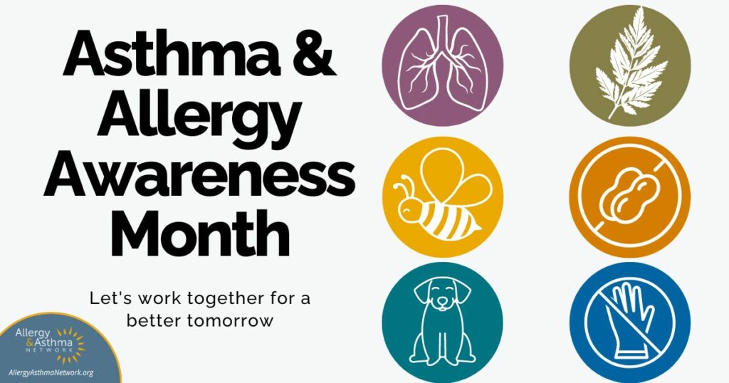 May is Asthma and Allergy Awareness Month. The Allergy and Asthma Network raises public awareness about asthma and allergies, their impact on people and their families, and promotes asthma education. Join us to support asthma and allergy control! allergyasthmanetwork.org/news/14-things…