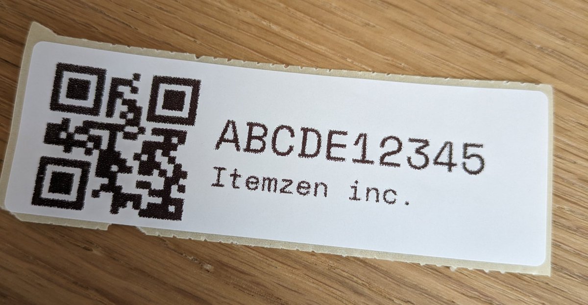 vimception's tweet image. First label printed with @itemzen_app. History in the making 😅