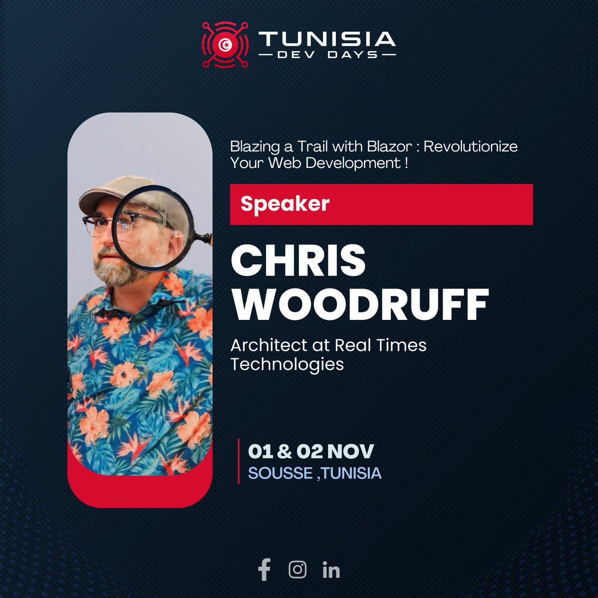 We're excited to announce @cwoodruff as a featured speaker and workshop leader at Tunisia Dev Days 2024! 🚀 🔉 Talk: Blazing a Trail with Blazor Explore Blazor, Microsoft's framework for building web UIs with .NET. Learn about WebAssembly, reusable components, and performance…