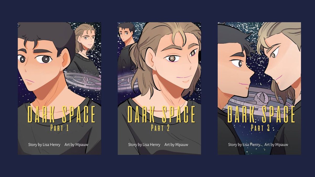 Dark Space the Graphic Novel (3 volumes) is out now! The link will take you to the ebook, but it's also available in paperback! I am so in love with the art that Mpauw created for Brady and Cam, and I know you will be too! books2read.com/darkspacegraph…