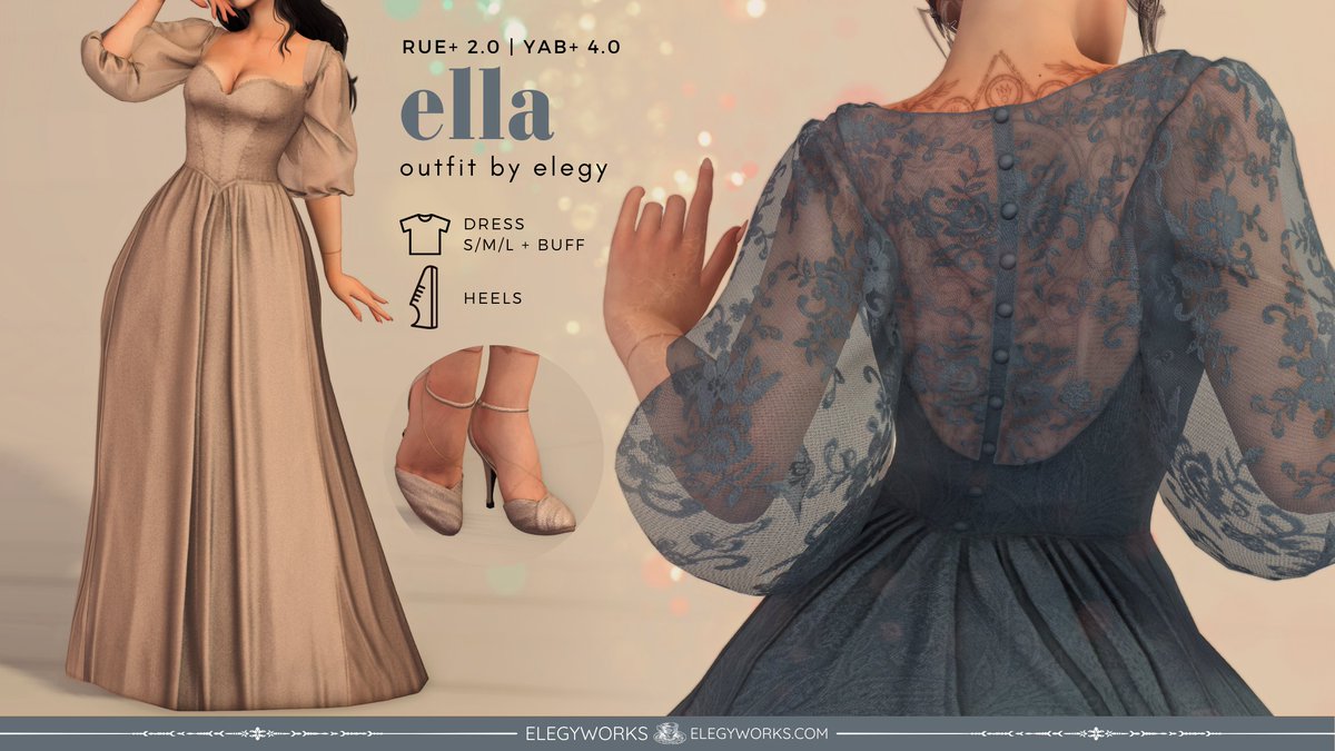 this month's outfit is here! a pretty ballgown and heels, all custom made! one of the textures is very shimmery, i'm over the moon! 🥹

all yab/rue sizes + buff! yab/rue feet options as well
you can find them on my website/membership/ko-fi!

shoes are hard, my brain hurts 😳