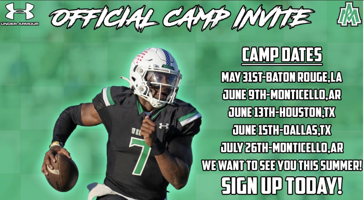 Thank you for the invite!! @CoachPruitt_UAM @WeevilFootball @Katyfootball @CoachKaliefM @STE_ELITE