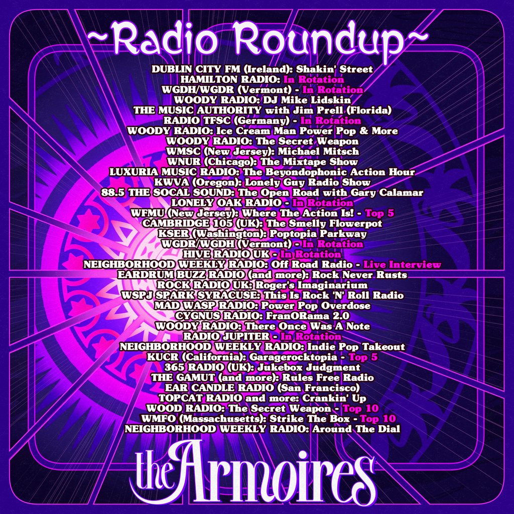 The Armoires absolutely mean it, and this Radio Roundup for their new single (out now: orcd.co/armoires-meanit) is proof of their convictions! Hear them on all these discerning shows and stations.

#TheArmoires #RadioRoundup #IndiePop #JangleRock #IndieRock  #BigStirRecords